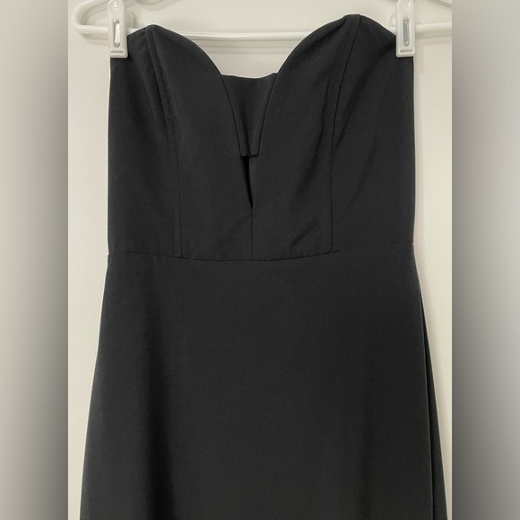 Michelle Mason Strapless Bustier Cutout Maxi Gown Black Size 4 - Picture 6 of 12